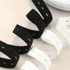 Black & White Elastic Sewing Bands with Buttonhole,3/4 Inch width,total