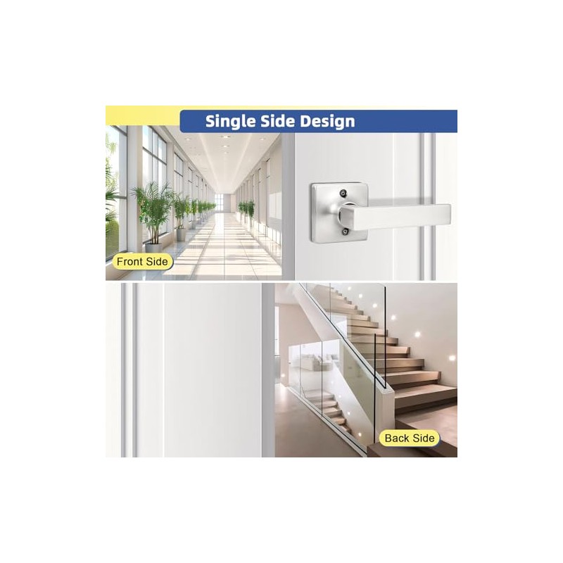 GOBEKOR 1 Pack Brushed Nickel Dummy Door Handle,Single Sided Lever