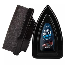 Shoe Shine Sponge - Suitable For All Leathers & Colours - Natural Conditioner and Restorer - Protects & Cleans & Nourishes Shoes, Sofas, Bags, Car Seats & Furniture (Neutral/Natural, Pack of 1)