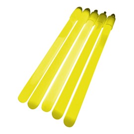 Glowtopia 6 inch Glow Sticks/Glow Batons (1cm thick) - Premium Glowsticks (Yellow, 25 Pack)