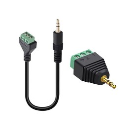 Switian 1 Pcs 3.5mm Screw Terminal Block Cable,3Pole 3.5mm (1/8inch) Stereo Audio Male to 3 Pin/Way Female Bolt Screw AV Headphone Type Adapter Cable With an adapter (3Pole)