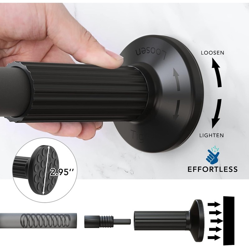 Tension Curtain Rod, 51-165 Inch,Spring Shower Closet for Windows or