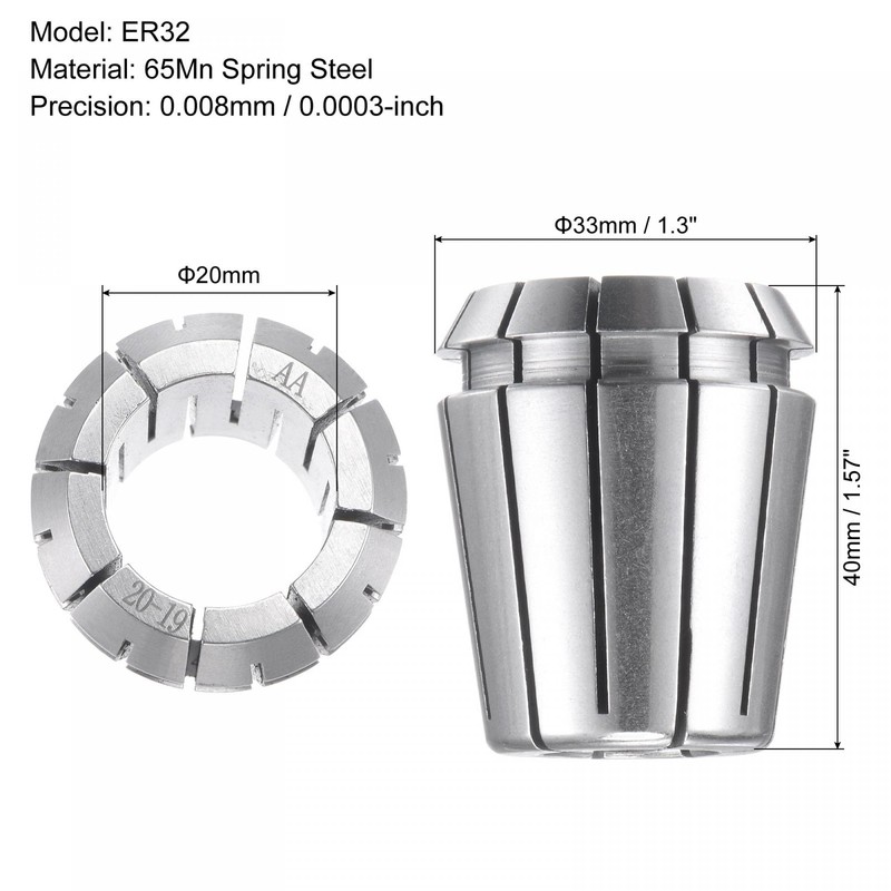 sourcing map ER32 Spring Collet, 20mm Chuck for CNC Engraving