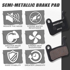 BUCKLOS Bike Disc Brake Pads - Bicycle Disk Brake Pads for Zoom/Shimano Deore XT XTR LX SLX Hone Alfine Saint for Ebike/Mountain Bike/Electric Bike/Road/Scooter(Metallic)