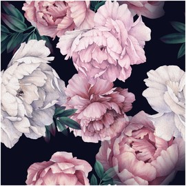 Blooming Wall DPYB32 Pink White Peony Peel and Stick Wallpaper Removable Self Adhesive Wall Mural Wall Décor