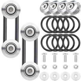 Bumper Quick Release, Mellbree JDM Quick Release Holders Front Rear Bumper Fasteners Trunk Band Fenders Clip Kits Compatible for Universal Car Bumper (Silver 4 x Release Tabs 12 x O-Ring Fastener