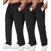 lomsoe 3 Pack Mens Athletic Pants with Zip Pockets Lightweight