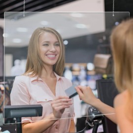 Clear Cast Sneeze Guard 20" x 24" Clear Acrylic Shield Barrier Cashier Checkout Counter