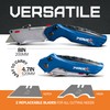 POPLOCK Folding Utility Knife with Twin Blades, Retractable Box Cutter