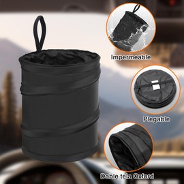 Bote de Basura para Auto, Benanei Cubo de Basura Plegable para el Coche con Cordón y Velcro, Cubo de Basura Multifuncional de Coche para Modelos de Automóviles