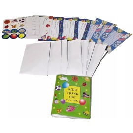 Phoenix Trading KIDS 'THANK YOU" CARD FUN PACK WITH 12 ENVELOPES