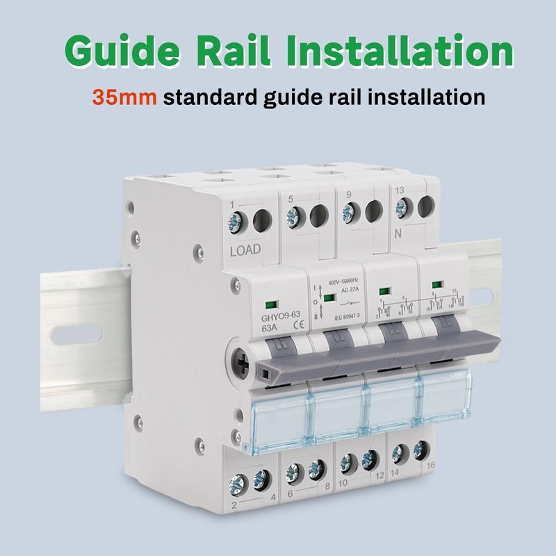 Jadeshay Dual Power Transfer Switch,63A 230VAC Manual Transfer Switch Power
