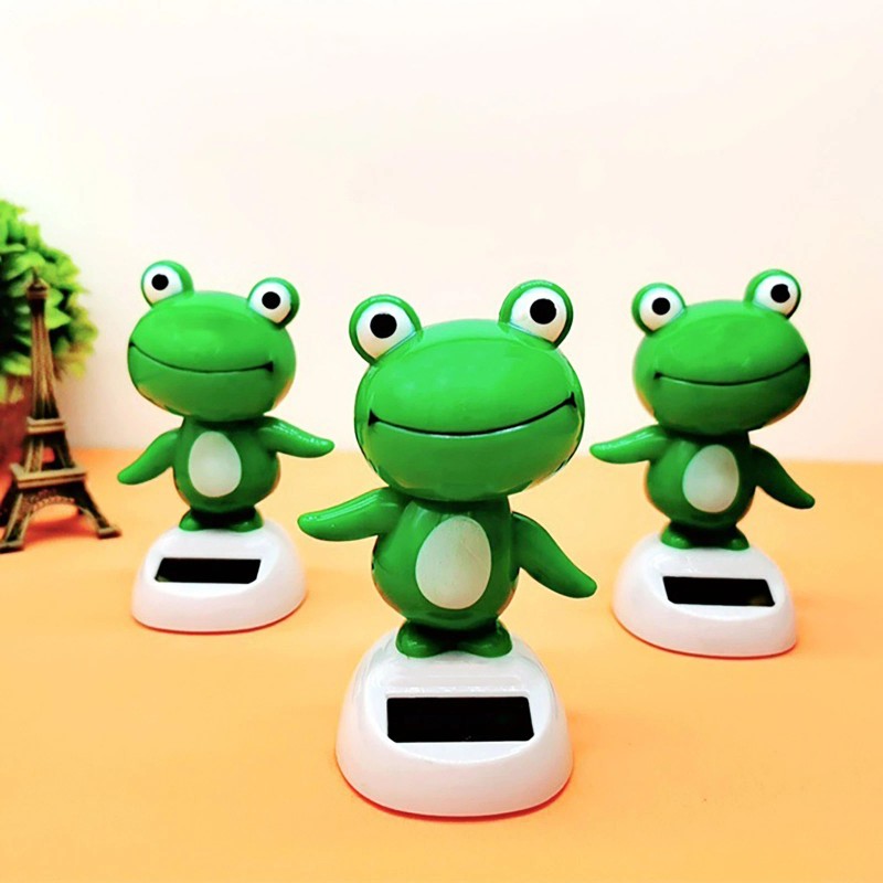 Cute Frog Solar Powered Dancing Swinging Animated Bobble Dancer Toy
