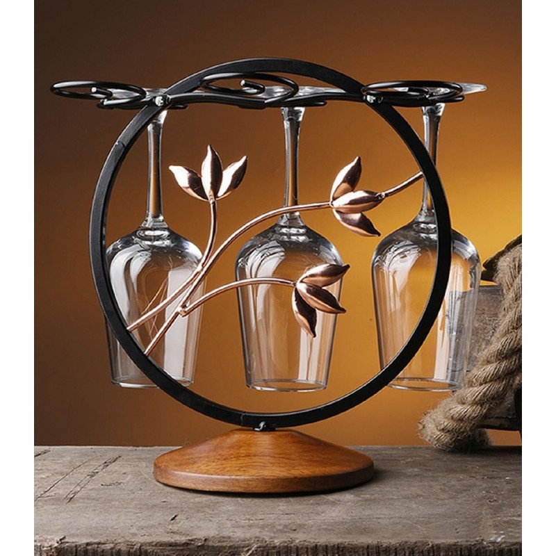 INMTIE 6-Hook Metal Wine Glass Holder Countertop Stemware Rack Tabletop