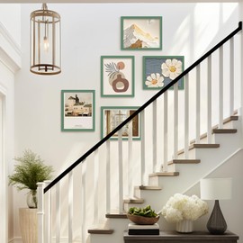 Muzilife 5 Pack 11x14” Picture Frames, Green Picture Frames for Wall and Tabletop Display, Resistant Plastic Photo Picture Frame with Clear Plexiglass for Vertical or Horizontal Display