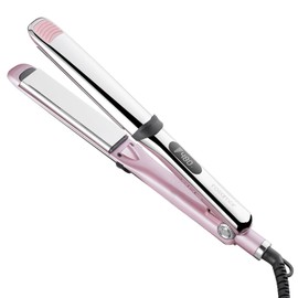 Rozamor Professional Titanium Flat Iron with 1 Inch Floating Plates, Hair Straightener and Curler 2 in 1 with 10 Adjustable Temp, Negative Ion Fast Heating Hair Tools