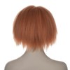 FYXZHUO Men’s Short Golden Brown Straight Wig With False scar