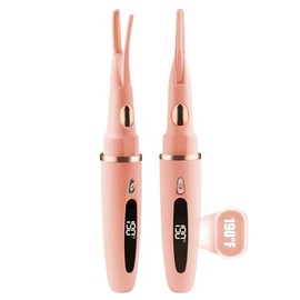Heated Eyelash Curlers - 2 in 1 Clip- Type Heated lash Curler Best Seller Electric Eyelash Curler LED Display 3 Temp Settings for Makeup Tools USB Rechargeable Natural Curling 24H Long Lasting-Rose