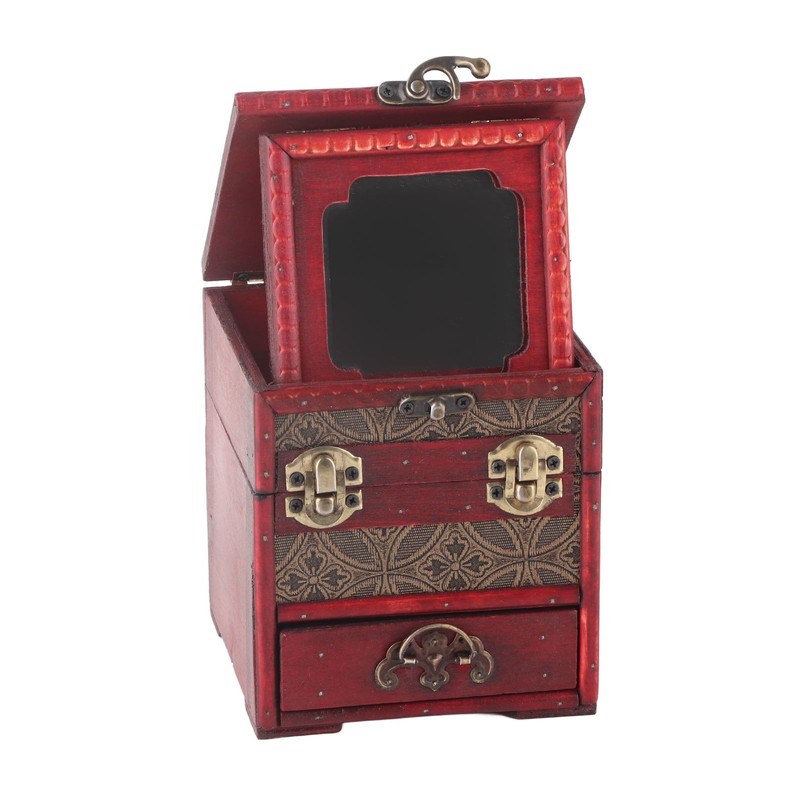 Jewelry Box Antique Wooden Multi‑Layer Drawer Storage Box Organizer with