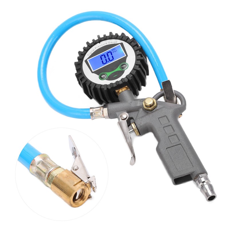 Digital Tire Inflator Pressure Gauge Backlight 0‑230PSI Zinc Alloy Meter