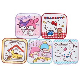 Marushin 3065011400 Mini Towel, Set of 5, Sanrio Characters