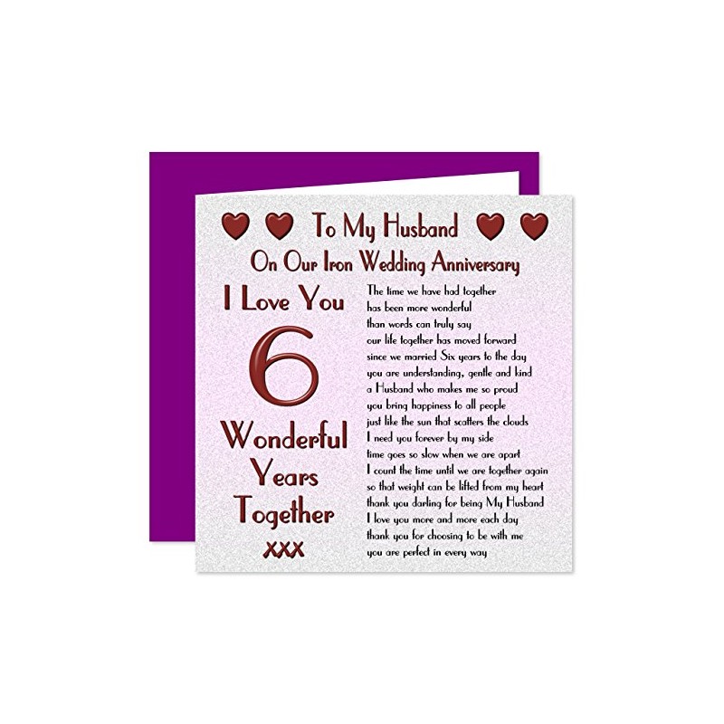My Husband 6th Wedding Anniversary Card - On Our Iron