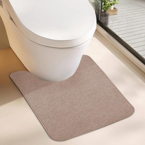 Bosap Toilet Rugs U Shaped Bathroom Rug,Machine Washable Non Slip