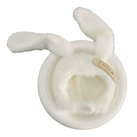 Plush Rabbit Ear Kigurumi Cap & Pants Set [For 3.9 inches (10 cm)] White Sewn Clothes