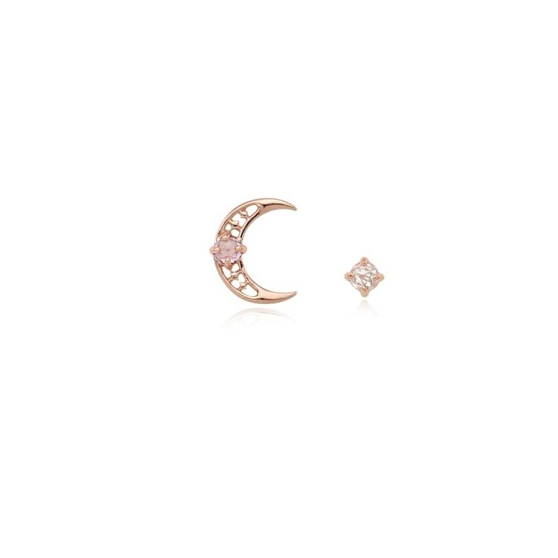 [Custom Made] Pisces Dear Moon Amethyst Unbalanced Constellation Earrings OTE120612B