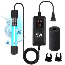 5W UV Light for Aquariums with 4 Timer Modes | UV-C Clean Light for Use in Sump Areas, Filters, Top Filter Boxes & Small Ponds – Keeps Fish Tanks Clear & Healthy