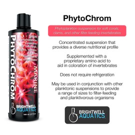 Brightwell Aquatics PhytoChrom - Concentrated Phytoplankton Suspension for Improved Health and Coloration of Corals and Invertebrates