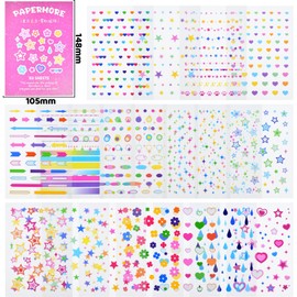 Mini Flower Star Heart Aesthetic Sticker Book Colourful Cute Scrapbooking Stickers for DIY Craft Bullet Junk Journal Planners Wall Art Collage Picture Frames Water Bottle Phone Decor