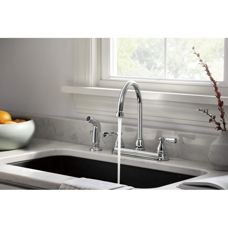 Peerless P2865LF Elmhurst Two-Handle Kitchen Faucet with Spray Deck-Mount, Chrome