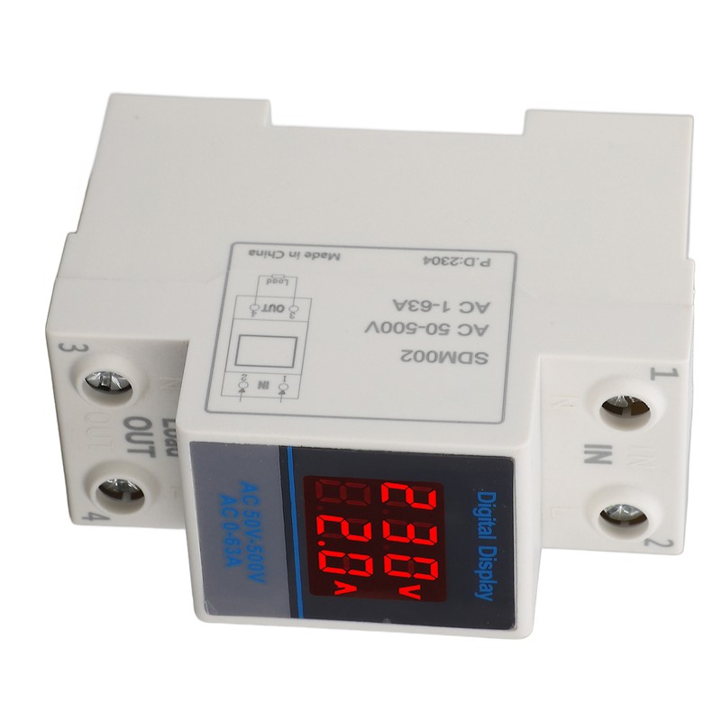 Voltage Current Meter Din Rail Double Display Display Monitor Single