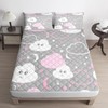 BSNTHO Cute Clouds Waterproof Mattress Pad Protector Star Sky Printing