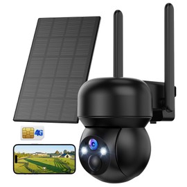 4G LTE Cellular Solar Security Camera Outdoor: No WiFi Solar Powered Security Camera Outdoor Built in SIM Card 2K Battery Wireless Cameras for Home Surveillance Outside 360° Live View Motion Detection
