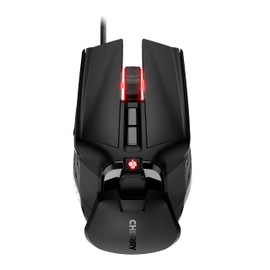 CHERRY MC 9620 FPS, Ergonomische Gaming-Maus mit RGB-Beleuchtung, Verstellbare Handauflagefläche, Einlegbare Gewichte, 9 Tasten, 12.000 dpi, Kabelgebunden, Schwarz