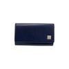 Pierre Cow Leather Key Case Wallet, Navy/Navy