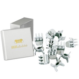HAARallerliebst® Orchid Small Hair Clips, 2 cm, Silver Mini Hair Clips in Box, Small Hair Clip, Hair Clips, Hair Accessories, Small Clips for Girls and Women