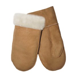 Lekra Lambskin Mittens Cognac Size 10