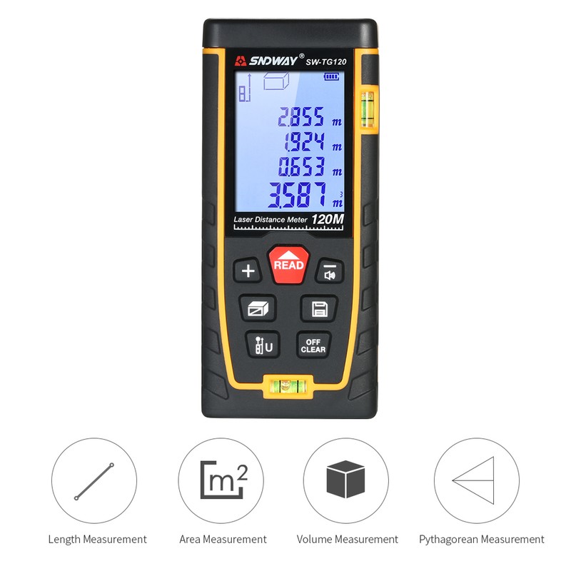SNDWAY Handheld Digital Laser Distance Meter Portable Mini Range Finder