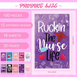 Sabary 100 Pcs 30 Pcs Nurse Notebooks Bulk Nurse Week Gifts Mini Notepads Bulk Small Pocket Notebook for Medical Students Retirement Graduation Classroom Office Supplies