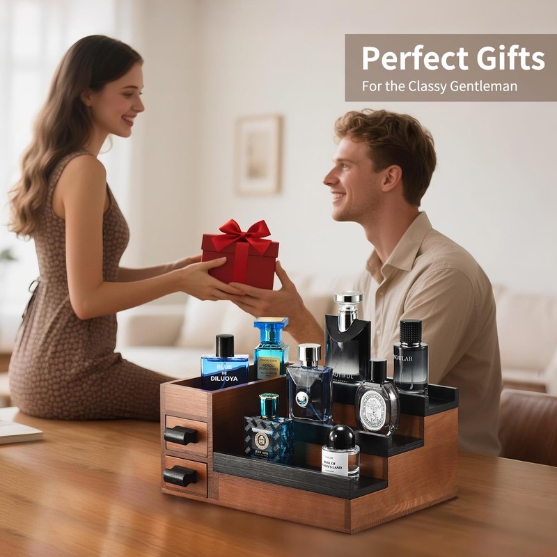 GLOKUUCA Perfume Stand Organizer for Men, 3 Tier Perfume Display