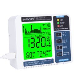 Hydrofarm APCEM2 Autopilot Desktop CO2 Monitor & Data, Data Logger, White/Blue