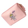 Spaceman Embroidered Mini Makeup Bag Zipper Closure Multi Compartment Travel