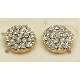 Buycelebrate 14k Gold Plated Round Custer Flower Cubic Zirconia Stud Earrings