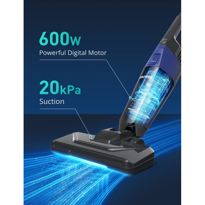 Aspiron Stick Vacuum Cleaner, Small Vacuum Cleaner with 20kPa Powerful