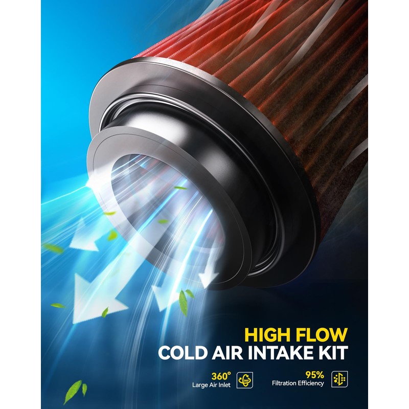 PHILTOP 3" Cold Air Intake Kit System Compatible with Honda