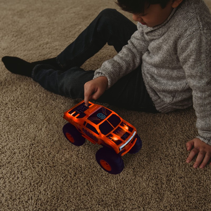 Monster Truck with Lights & Sounds, Motorized Orange Truck for