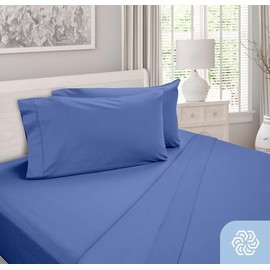 DreamFit DreamChill Collection: Award-Winning Enhanced Bamboo Viscose Pillow Cases (Set of 2) - Ultimate Cooling Comfort & Luxurious Softness for Restful Nights, Blue King